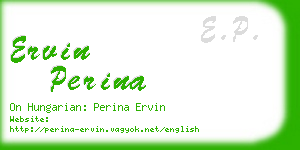 ervin perina business card